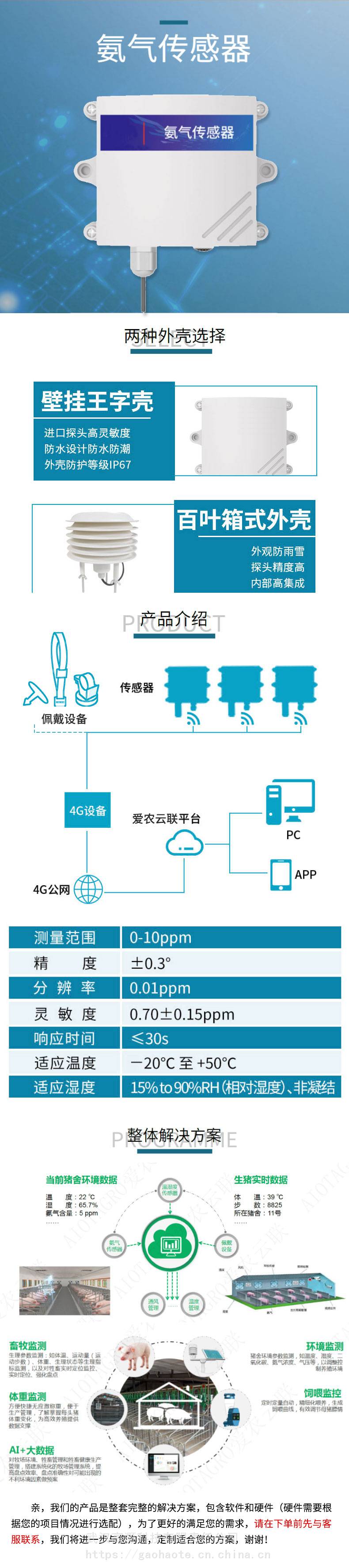 智慧养殖环境监测设备氨气传感器